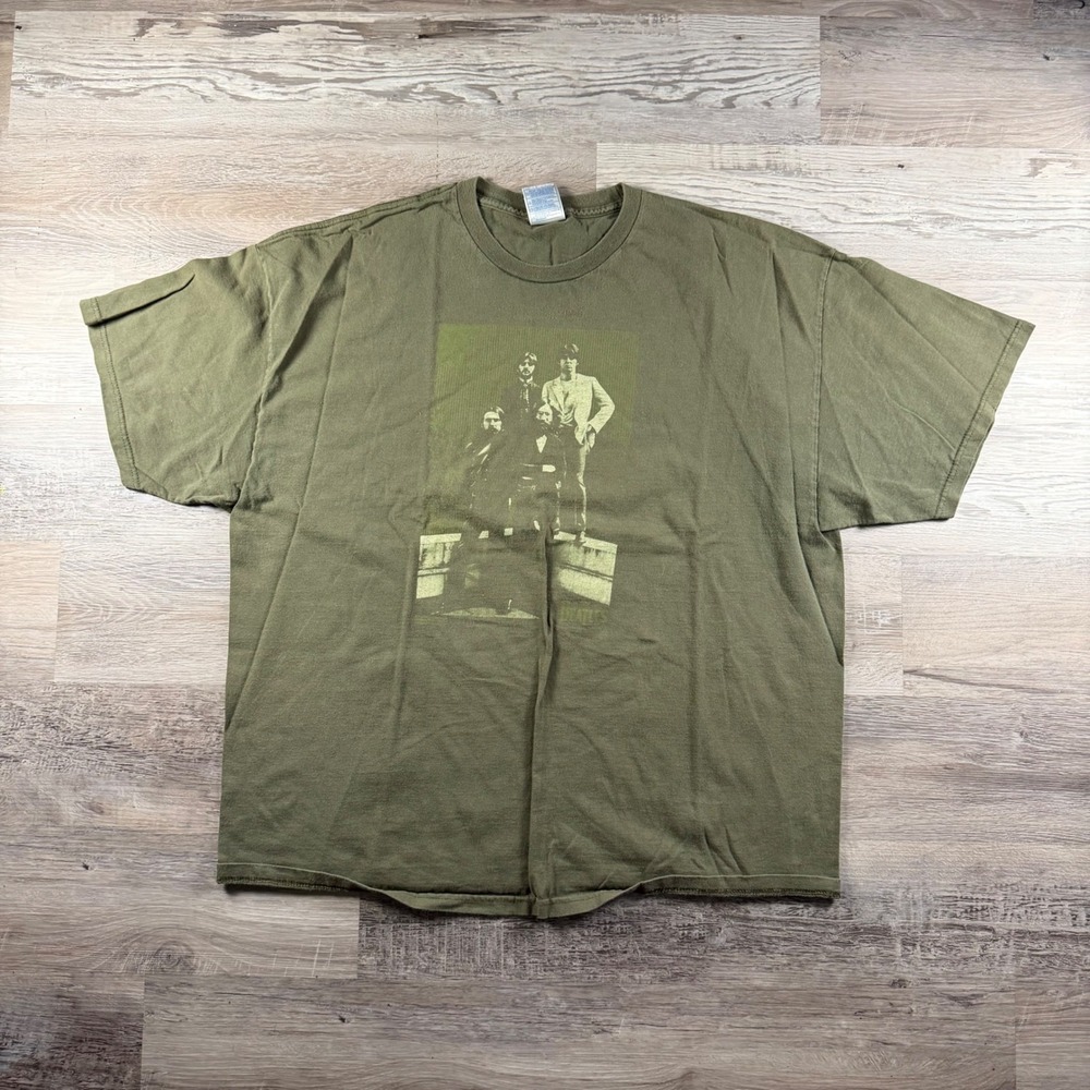 The Beatles Tennessee River Graphic T-Shirt Mens 3XL Olive Green Cotton Tee